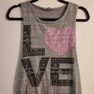 Medium (charlotte russe) LOVE gray tank top